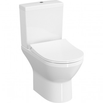 Комплект напольного безободкового унитаза VITRA INTEGRA ROUND OPEN-BACK, тонкое сиденье микролифт, механизм 3/6 л Комплект напольного безободкового унитаза VITRA INTEGRA ROUND OPEN-BACK, тонкое сиденье микролифт, механизм 3/6 л