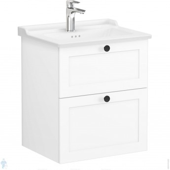 Тумба VITRA ROOT CLASSIC 60 см с классической раковиной 2 ящика матовый белый Тумба VITRA ROOT CLASSIC 60 см с классической раковиной 2 ящика матовый белый