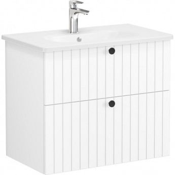 ТумбаVITRA ROOT GROOVE 80 см с круглой раковиной 2 ящика, матовый белый ТумбаVITRA ROOT GROOVE 80 см с круглой раковиной 2 ящика, матовый белый